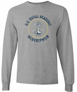 US Naval Academy Midshipmen Distressed Circle Logo Youth Shirt Sweatshirt Pullover Hoodie Reprinted Full Color Full Size