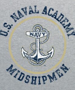 US Naval Academy Midshipmen Distressed Circle Logo Youth Shirt Sweatshirt Pullover Hoodie Reprinted Full Color Full Size