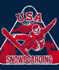 USA Snowboarding - Winter Sports Shirt Sweatshirt Pullover Hoodie Reprinted Full Color Full Size