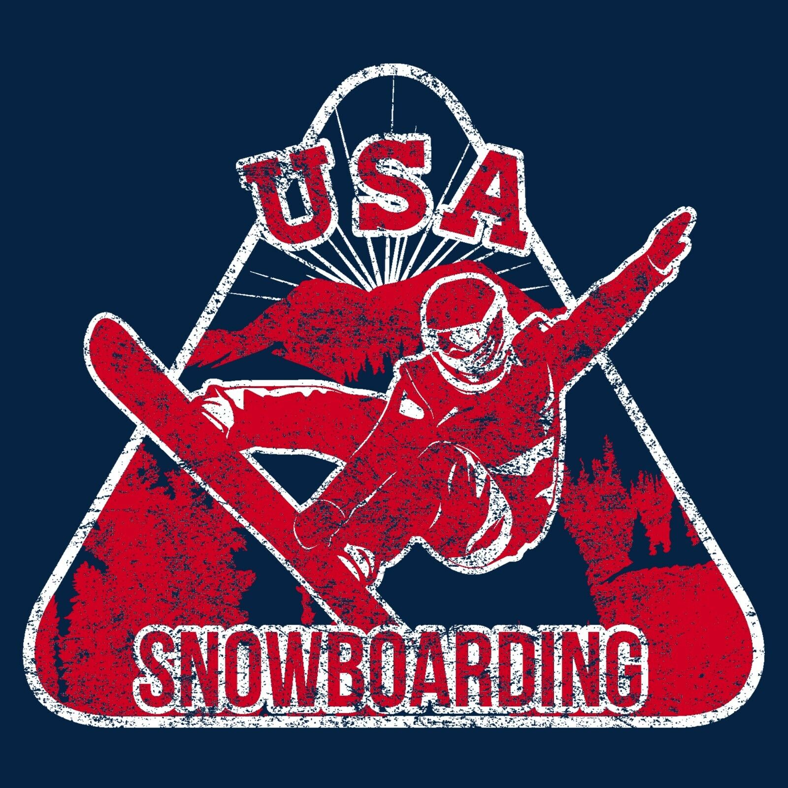 USA Snowboarding - Winter Sports Shirt Sweatshirt Pullover Hoodie Reprinted Full Color Full Size
