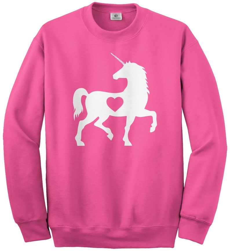 Unicorn Heart Love Unisex Youth Sweatshirt Valentine Gifts - Image 2