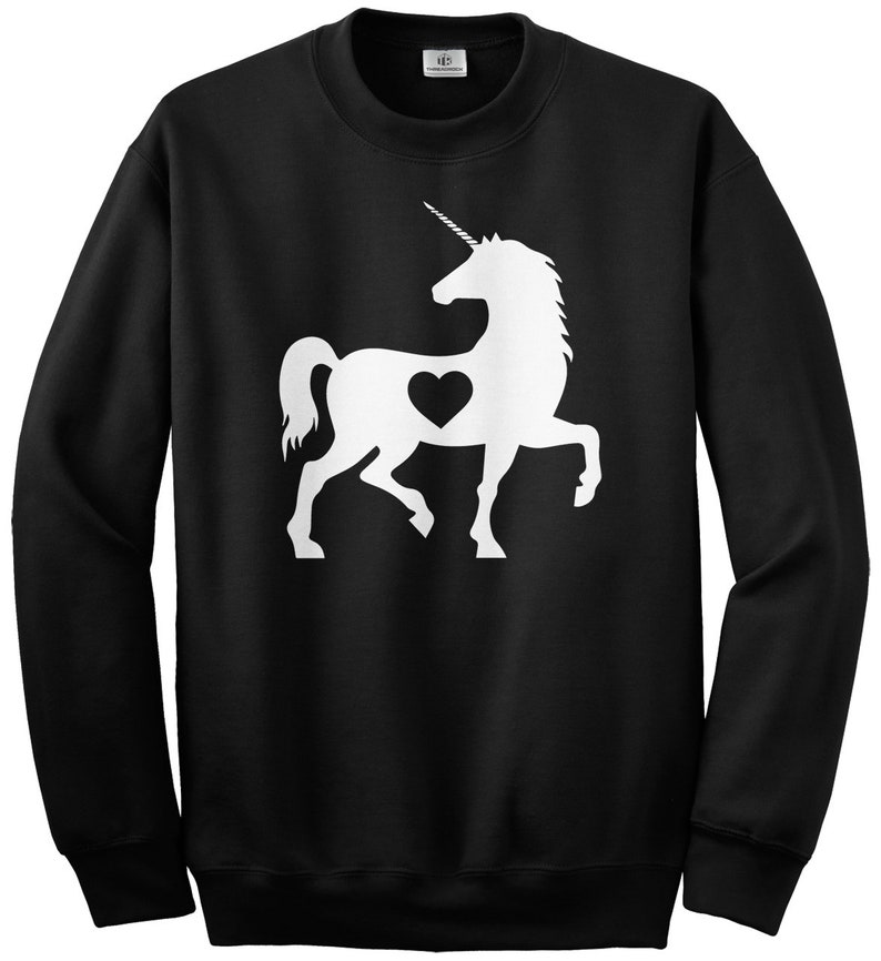 Unicorn Heart Love Unisex Youth Sweatshirt Valentine Gifts - Image 3