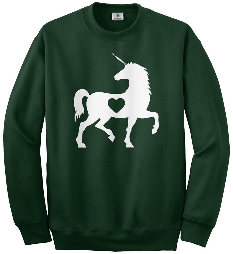 Unicorn Heart Love Unisex Youth Sweatshirt Valentine Gifts - Image 4
