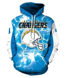 Unisex Los Angeles Chargers 3D Hoodie Zip Hoodie, Nfl 3D All Over Print Hoodie Zip Hoodie