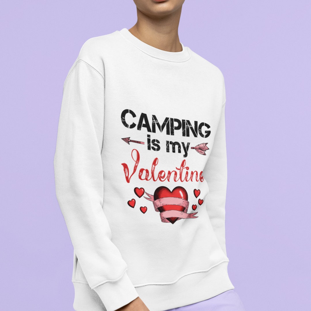 Unisex Organic Sweatshirt With Print Camping My Valentine, Custom Sweatshirt, Valentine's Day Gift, Trend Sweatshirt For A Couple