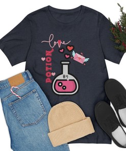 Unisex Tee Jersey Short Sleeve Valentine's Day Shirt Love Potion