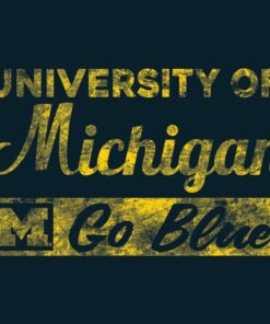 University of Michigan Wolverines Go Blue Block Shirt Sweatshirt Pullover Hoodie Reprinted Full Color Full Size
