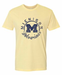 University of Michigan Wolverines Synced Circle Shirt Sweatshirt Pullover Hoodie Reprinted Full Color Full Size