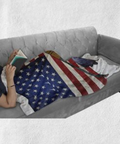 Usa American Flag And Baseball Sports Soft Blanket