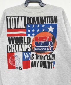 Usa Basketball Team Championship Sweatshirt Big Logo Tshirt Pullover Hoodie Crewneck Sweatshirt Reprinted Full Color Full Size Gifts for NBA Fans