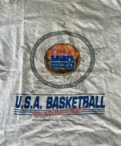 Usa Basketball Vintage Style Americans Team Tshirt Sweatshirt Hoodie Crewneck Sweatshirt Pullover Reprinted Full Color Full Size Gifts for NBA Fans