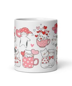 Valentine Cat Mug Heart Kitty Mug I Love You Mug Valentines Day Gift Cat Mom Cat Dad Gift Cat Lover Mug Girlfriend