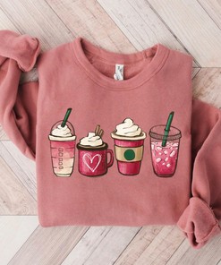 Valentine Coffee Heart Sweatshirt, Womens Cute Valentine Shirt, Cozy Love Sweatshirt, Women Valentine Sweater, Funny Valentine Gift for Her