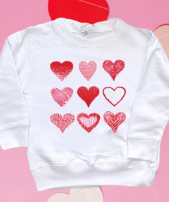 Valentine Doodles Sweatshirt, Valentine Toddler Tee, Valentine's Day Girls Toddler Sweatshirt, Kid's Valentine Shirt, Baby Valentines Shirt