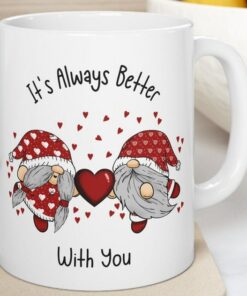 Valentine Gnome Mug, Valentines Day Mug, Funny Valentine Mug, Gnome Coffee Mug, Happy Valentines Day, Gnome Gifts