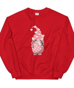 Valentine Gnome Sweatshirt, Girl Gnome Shirt Unisex Valentine Sweatshirt
