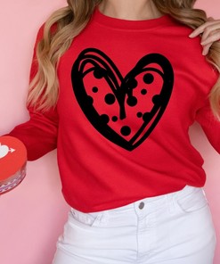 Valentine Heart Sweater, Valentine Apparel, V-Day Sweatshirt, Unisex Crewneck Sweatshirt