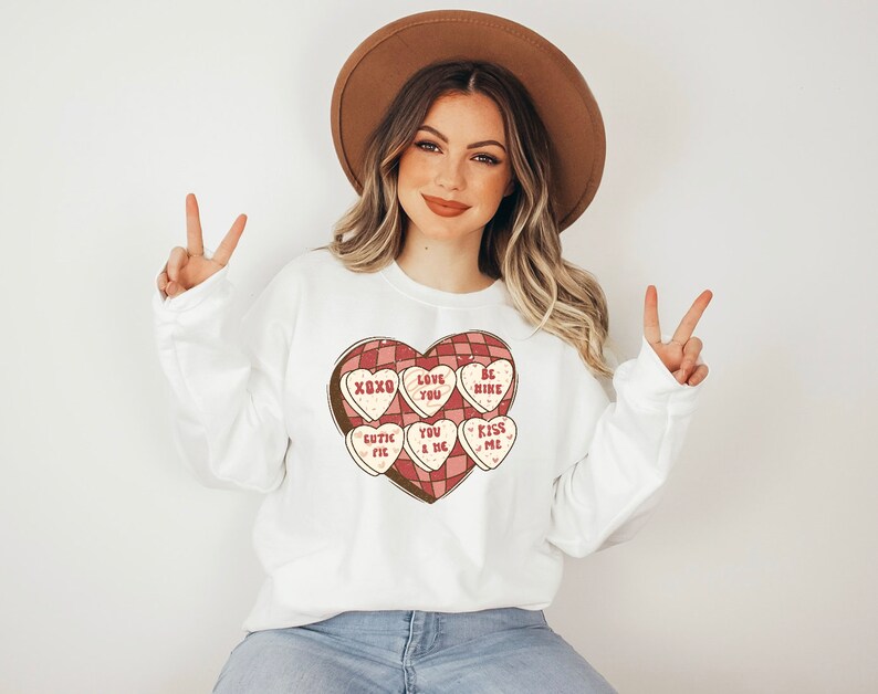 Valentine Heart Unisex Crewneck Sweatshirt, Be Mine SweatShirt, You and Me Sweatshirt, Love You Sweatshirts - Image 2