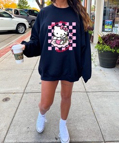 Valentine Kitty Cat Sweatshirt, Kitty Valentine's Sweatshirt, Kitty Sweatshirt, Kitty Sweater, Kitty Kitten Gift Valentines Day Unisex