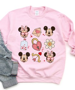 Valentine Mickey And Minnie Mouse Sweatshirt Magical Valentine Sublimation Mickey Mouse Valentine's Day Shirt Disney Couple Shirt Gift