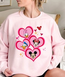 Valentine Mickey And Minnie Mouse Sweatshirt Valentine's Day Shirt Disney Couple Shirt Gift