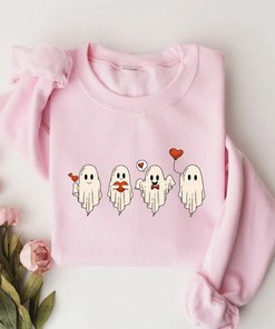 Valentine Sweatshirt, Valentines Day Sweatshirt, Valentines Ghost Sweatshirt, Cute Ghost Sweater, Valentines Gift