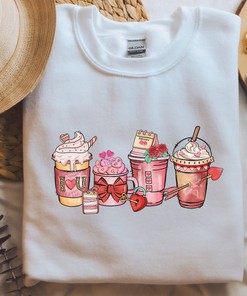 Valentines Da Sweatshirt, Valentine Coffee Sweatshirt, Womens Valentines Day Sweater, Valentines Day Shirt, Sweatshirts For Women Trendy