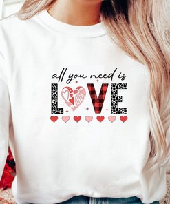 Valentines Day All You Need Is Love Unisex Crewneck Sweatshirt