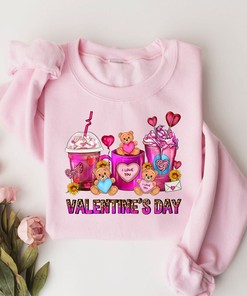 Valentines Day Coffee Cups Shirt, Valentines Day Shirts For Woman, Latte Valentine Shirt, Valentines Day Gift, Happy Valentine's Day Shirt