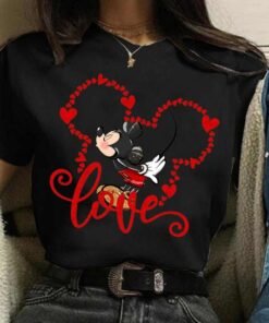 Valentine's Day Gift Disney Mickey Mouse Crewneck High-Quality Shirt Style Unisex T-shirt Family Birthday Gift Adult Kid Toddler Tee 1