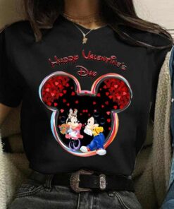 Valentine's Day Gift Disney Mickey Mouse Crewneck High-Quality Shirt Style Unisex T-shirt Family Birthday Gift Adult Kid Toddler Tee