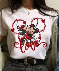 Valentine's Day Gift Disney Mickey Mouse Crewneck High-Quality Shirt Style Unisex T-shirt Family Birthday Gift Adult Kid Toddler Tee 10