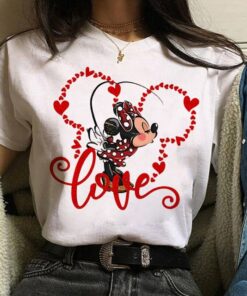Valentine's Day Gift Disney Mickey Mouse Crewneck High-Quality Shirt Style Unisex T-shirt Family Birthday Gift Adult Kid Toddler Tee 13