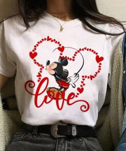 Valentine's Day Gift Disney Mickey Mouse Crewneck High-Quality Shirt Style Unisex T-shirt Family Birthday Gift Adult Kid Toddler Tee 15