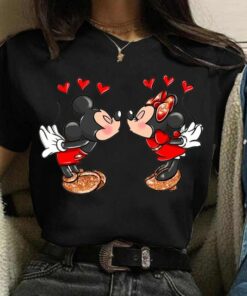 Valentine's Day Gift Disney Mickey Mouse Crewneck High-Quality Shirt Style Unisex T-shirt Family Birthday Gift Adult Kid Toddler Tee 5
