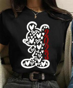 Valentine's Day Gift Disney Mickey Mouse Crewneck High-Quality Shirt Style Unisex T-shirt Family Birthday Gift Adult Kid Toddler Tee 7