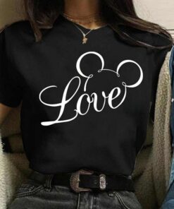Valentine's Day Gift Disney Mickey Mouse Crewneck High-Quality Shirt Style Unisex T-shirt Family Birthday Gift Adult Kid Toddler Tee 8