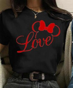 Valentine's Day Gift Disney Mickey Mouse Crewneck High-Quality Shirt Style Unisex T-shirt Family Birthday Gift Adult Kid Toddler Tee 9