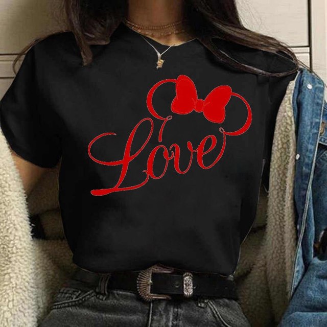 Valentine's Day Gift Disney Mickey Mouse Crewneck High-Quality Shirt Style Unisex T-shirt Family Birthday Gift Adult Kid Toddler Tee 9