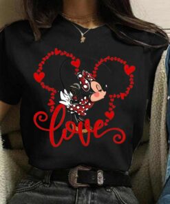 Valentine's Day Gift Disney Mickey Mouse Crewneck High-Quality Shirts Family Birthday Gift Adult Kid Toddler Tee