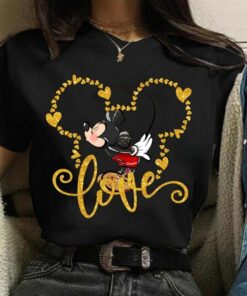 Valentine's Day Gift Disney Mickey Mouse Crewneck High-Quality Unisex T-shirt Family Birthday Gift Adult Kid Toddler Tee