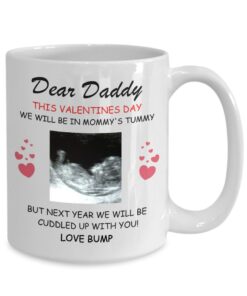Valentines Day Gift For Daddy, Customized Coffee Mug From Babies, Bumps Gift For Dad, Twins Pregnant Coffee Cup