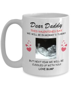 Valentines Day Gift For Daddy, Customized Coffee Mug From Babies, Bumps Gift For Dad, Twins Pregnant Coffee Cup