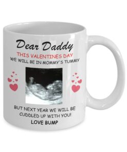 Valentines Day Gift For Daddy, Customized Coffee Mug From Babies, Bumps Gift For Dad, Twins Pregnant Coffee Cup
