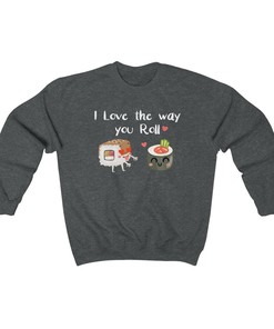 Valentines Day Gift For Him Men's, Unisex Sweatshirt, Sushi Emoji, Anime, Valentines Day Shirt, Perfect Best Friend Gift, Valentines Gift