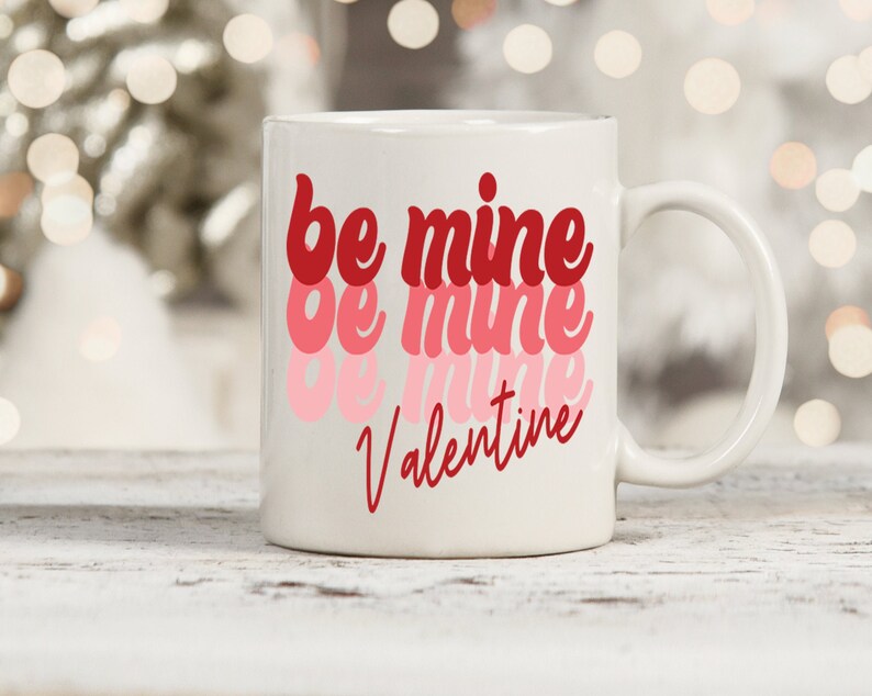 Valentine's Day Gift Mug Ceramic Boho Be Mine Mug Gift For Her Gift For Him 80's Retro Love Mug