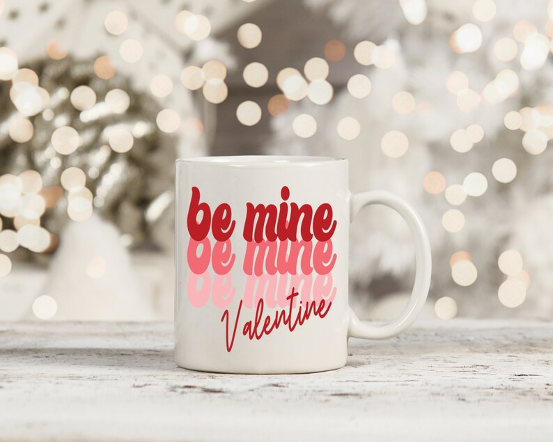Valentine's Day Gift Mug Ceramic Boho Be Mine Mug Gift For Her Gift For Him 80's Retro Love Mug