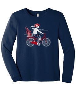 Valentine's Day Girl Bike - Kids' Youth Long Sleeve T-shirt