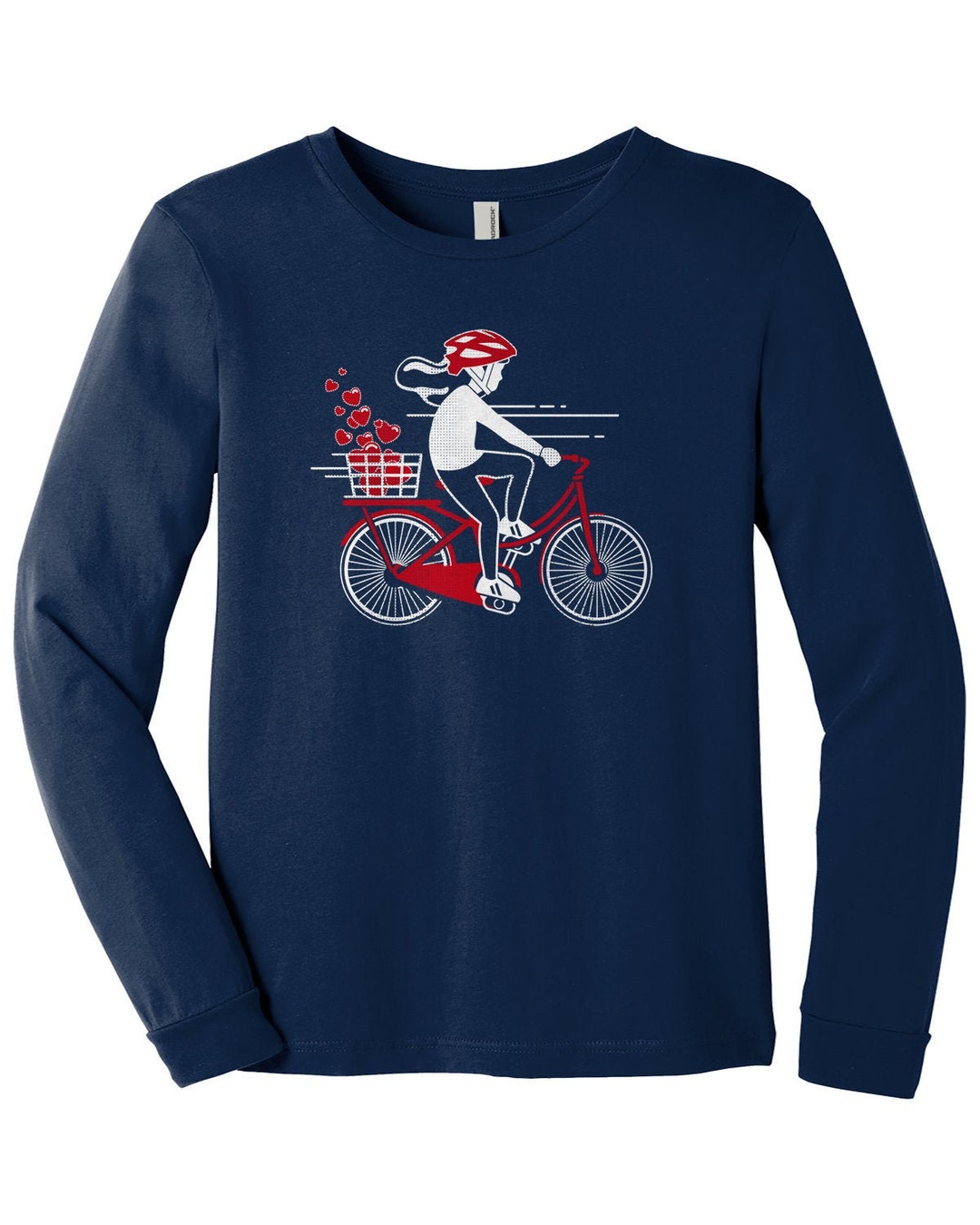 Valentine's Day Girl Bike - Kids' Youth Long Sleeve T-shirt