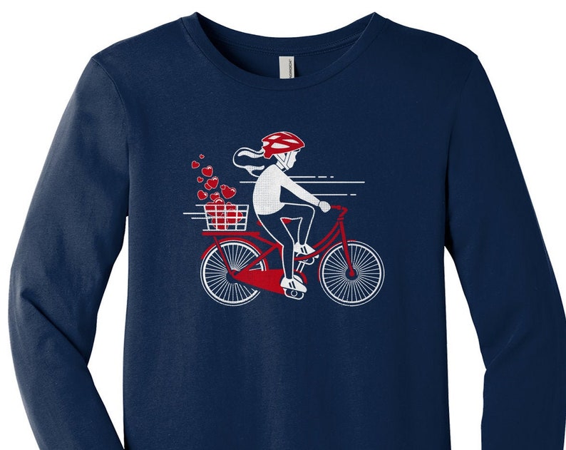 Valentine's Day Girl Bike - Kids' Youth Long Sleeve T-shirt - Image 2